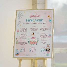 くるみ割りピンクファースト誕生日マイルストーンポスター ポスター