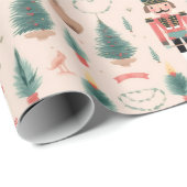 くるみ割りピンクミントクリスマス ラッピングペーパー (ロールコーナー)