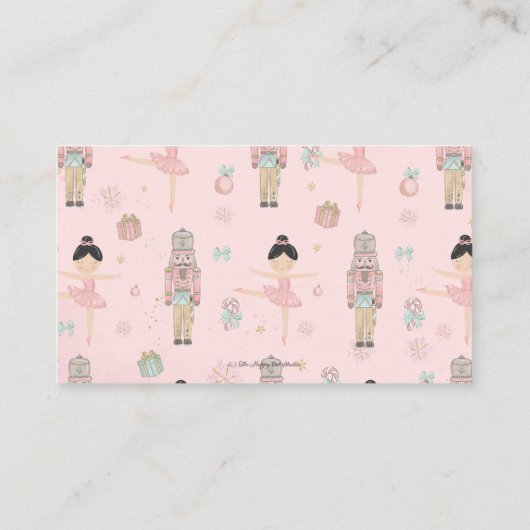 くるみ割りピンク赤ちゃんシャワーベビー エンクロージャーカード (裏面)