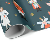 くるみ割りフォークアートクリスマス ラッピングペーパー (ロールコーナー)