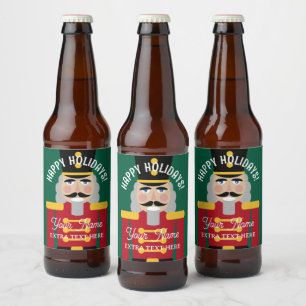 くるみ割りボトル付きクリスマスビールプリント ビールラベル
