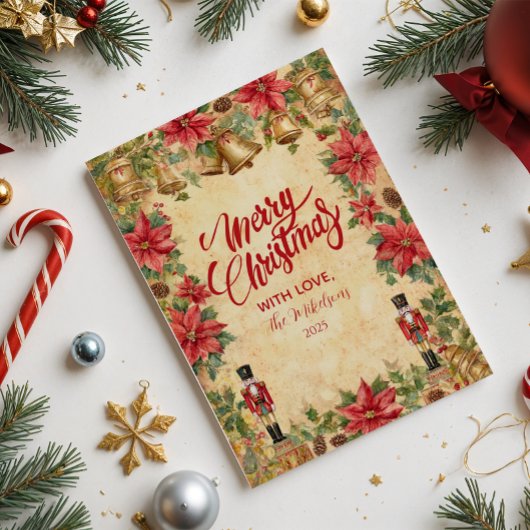 くるみ割りポインセチア・クリスマス シーズンカード