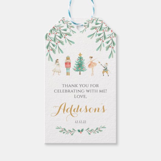 くるみ割りメッセージカード、シュガープラム妖精メッセージカード ギフトタグ (正面)