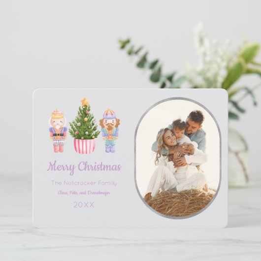 くるみ割りメリークリスマスフォトグリーティングカード 招待状 (スタンド正面)