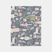 くるみ割りモダン水の色 フリースブランケット (正面)