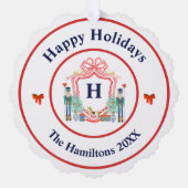 くるみ割りモノグラムクリスマスオーナメントカード オーナメントカード (正面)