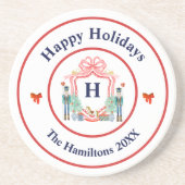 くるみ割りモノグラムクリスマス コースター (正面)