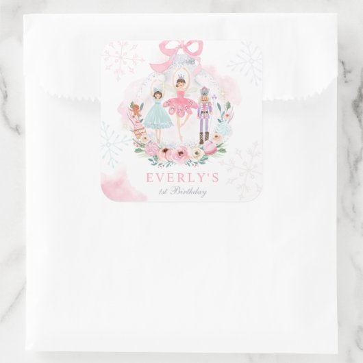 くるみ割りランドの甘い誕生日パーティーの好意 スクエアシール (バッグ)