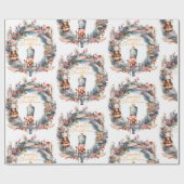 くるみ割りリースメリークリスマス ラッピングペーパー (フラット)