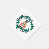 くるみ割りリース絵を描のクリスマス スタンダードカクテルナプキン (角)