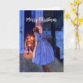 くるみ割りヴィンテージアールヌーボーパーソナライズされたカード カード (黄色い花)