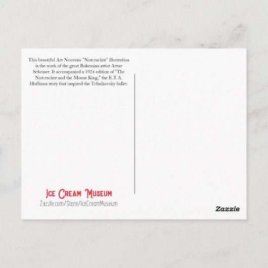 くるみ割りヴィンテージアールヌーボーブックイラストレーション ポストカード (裏面)