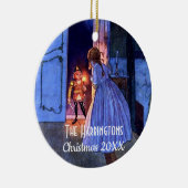 くるみ割りヴィンテージイラストレーションエレガントモノグラム セラミックオーナメント (右)