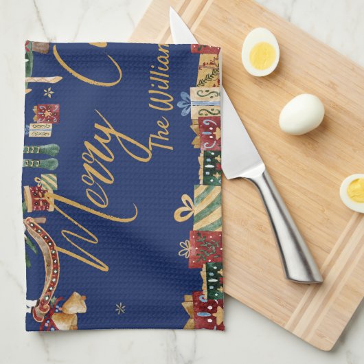 くるみ割りヴィンテージバレエ聖降誕祭 キッチンタオル (四つ折り)