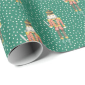 くるみ割りヴィンテージフォレストグリーンクリスマス ラッピングペーパー (ロールコーナー)