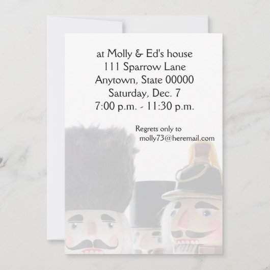 くるみ割り三つクリスマスおもしろい開始 招待状 (裏面)