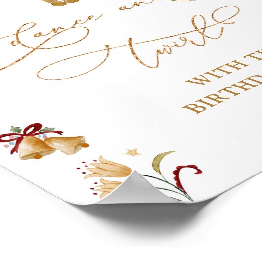 くるみ割り人形が踊り、誕生日の女の子とくるむ ポスター (角)