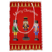 くるみ割り人形でクリスマスを祝う ミディアムペーパーバッグ (正面)