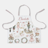 くるみ割り人形とバレリーナの子供用エプロン | 名前刺繍可 エプロン (正面)