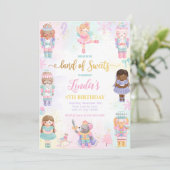くるみ割り人形のお菓子の国のピンクの招待状 招待状 (スタンド正面)