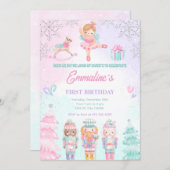 くるみ割り人形のお菓子の国のピンクの招待状 招待状 (正面/裏面)