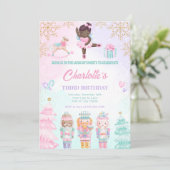 くるみ割り人形のお菓子の国のピンクの招待状 招待状 (スタンド正面)