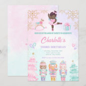 くるみ割り人形のお菓子の国のピンクの招待状 招待状 (正面/裏面)