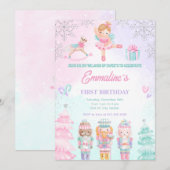 くるみ割り人形のお菓子の国の妖精ピンキーの招待状 招待状 (正面/裏面)