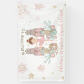 くるみ割り人形のウィンターオンデーランド 1歳の誕生日バックドロップ 横断幕 (縦)