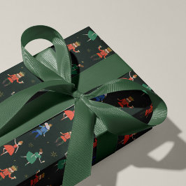 くるみ割り人形のクリスマスコックテールパーティ ラッピングペーパー