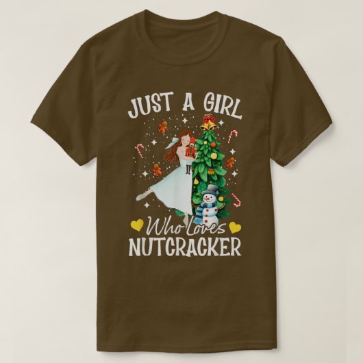 くるみ割り人形のクリスマスバレエを愛する女の子 Tシャツ (デザイン正面)