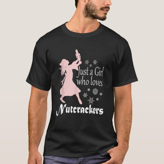 くるみ割り人形のクリスマスバレエを愛する少女 Tシャツ (正面)