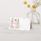 くるみ割り人形のクリスマスバレエ 黒髪 ピンクのチュチュ プレイスカード (裏面)