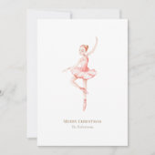くるみ割り人形のクリスマスバレリーナ水彩画 招待状 (正面)