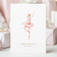 くるみ割り人形のクリスマスバレリーナ水彩画