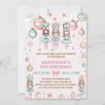 くるみ割り人形のクリスマスピンクワンダーランド3歳の誕生日