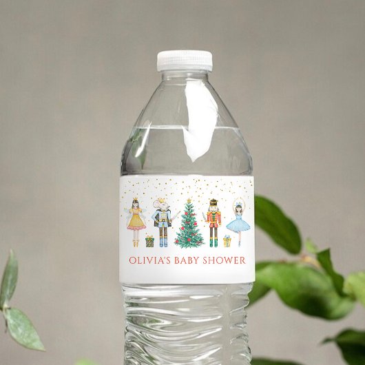 くるみ割り人形のクリスマスベイビーシャワー ペットボトルラベル