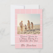 くるみ割り人形のクリスマス写真ピンクの感謝カード サンキューカード (裏面)