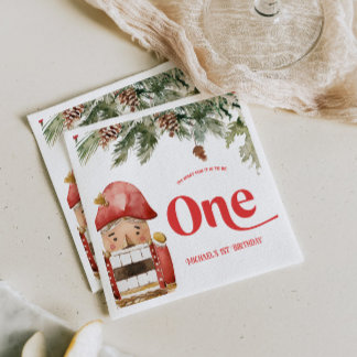 くるみ割り人形のクリスマス1歳の誕生日 スタンダードカクテルナプキン