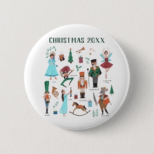 くるみ割り人形のクリスマス オーダーメイド イヤー バレエ 缶バッジ (正面)