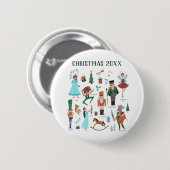 くるみ割り人形のクリスマス オーダーメイド イヤー バレエ 缶バッジ (正面&裏面)
