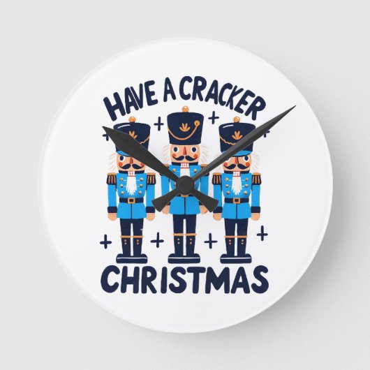 くるみ割り人形のクリスマス ラウンド壁時計 (正面)