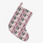 くるみ割り人形のクリスマス 水彩 ガーリー フェスティブ スモールクリスマスストッキング (正面 (吊り時))