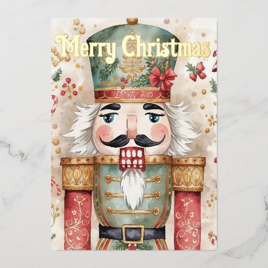 くるみ割り人形のクリスマス 箔シーズンカード (正面)