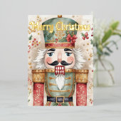 くるみ割り人形のクリスマス 箔シーズンカード (立ち正面)