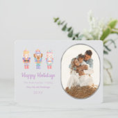 くるみ割り人形のハッピー ホリデー フォト グリーティング カード (スタンド正面)