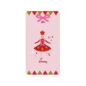 くるみ割り人形のバレエ To/From ピンクのクリスマスギフト ラベル (正面)