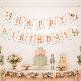 くるみ割り人形のバレリーナシュガープラム1歳の誕生日 バンティングフラッグ
