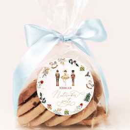 くるみ割り人形のバレリーナ 赤 金 子供の誕生日パーティー ラウンドシール