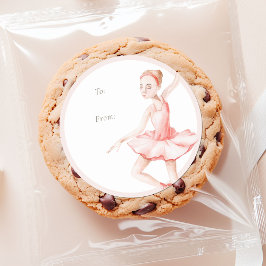 くるみ割り人形のバレリーナ "To/From" クリスマスステッカー ラウンドシール